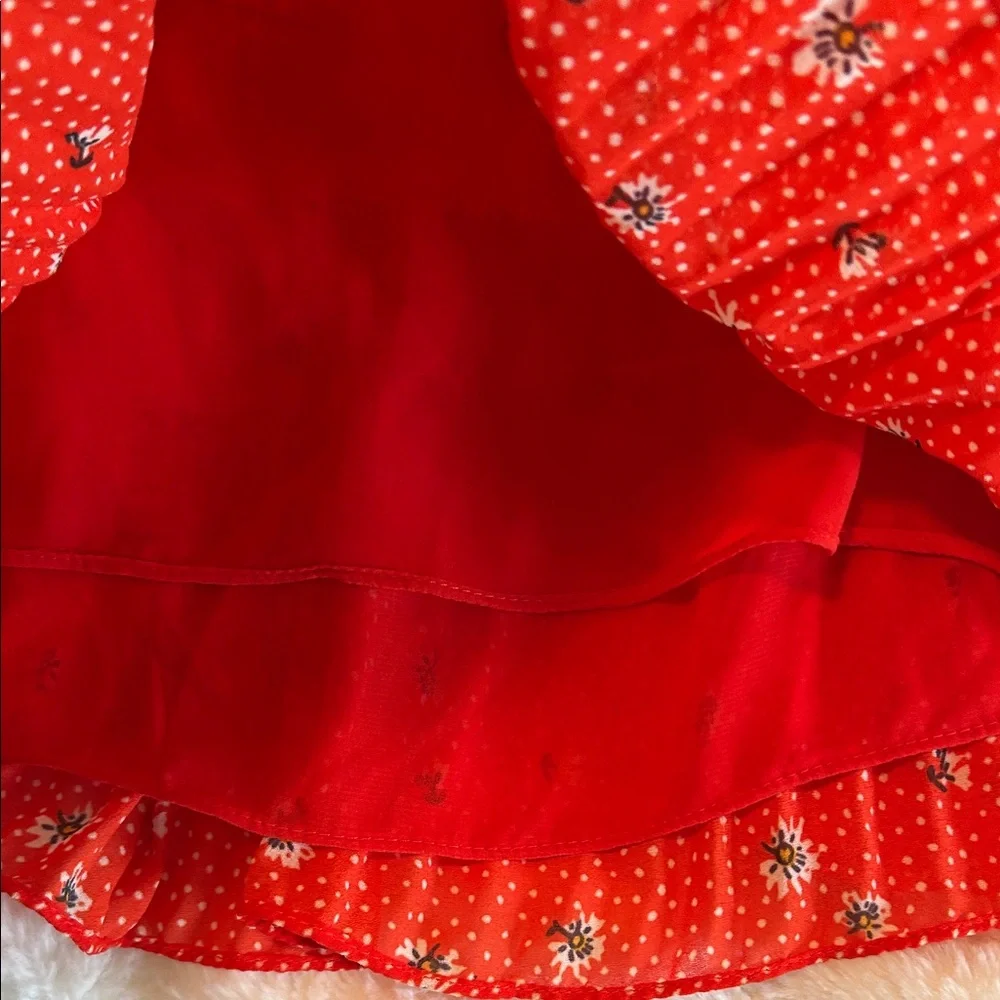 Zara Red Floral Peplum Blouse - Picture 4 of 7